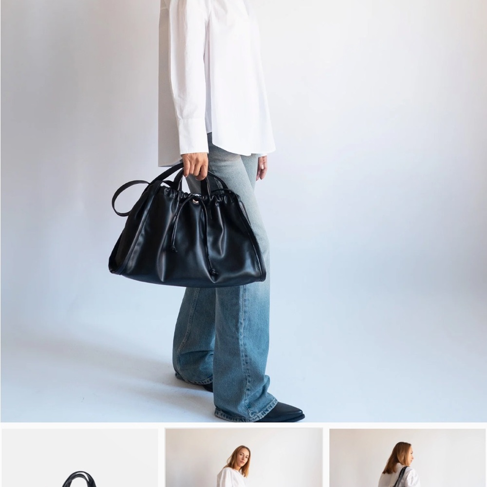 HVISK sage drawstring shoulder bag